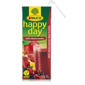 Happy Day Piros Multivitamin 100% 0,2l szívószálas