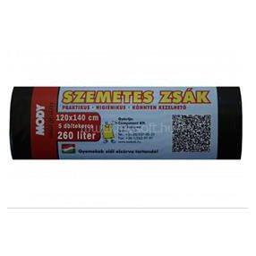 V. Szemeteszsák 260l prémium 40micron, 5db Mody 120x140cm