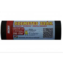 V. Szemeteszsák 260l prémium 40micron, 5db Mody 120x140cm