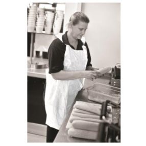 I. Kötény egyszer használatos fehér 107 cm (PE) 100 db