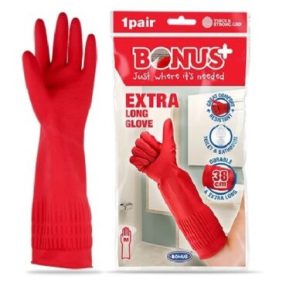 V. Bonus extra hosszú (38 cm), vastag gumikesztyű M-es