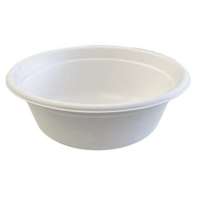 I. Cukornád fehér leveses tál  (perem nélkül) 500ml 50db/cs   I. Cukornád fehér leveses tál  (perem nélkül) 500ml 50db/cs