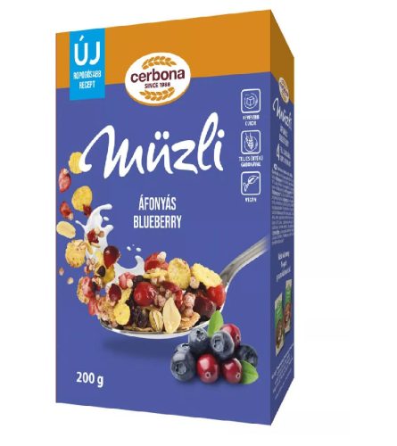 Cerbona műzli dobozos áfonya 200g