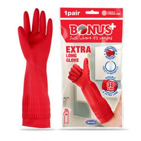 V. Bonus extra hosszú (38 cm), vastag gumikesztyű L-es