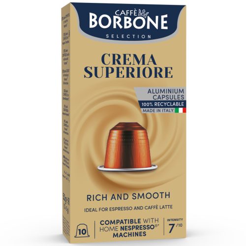 Caffe Borbone kapszulás kávé 10db / 50g CREMA SUPERIORRE - Nespresso kompatibilis (100% Arabica)  
